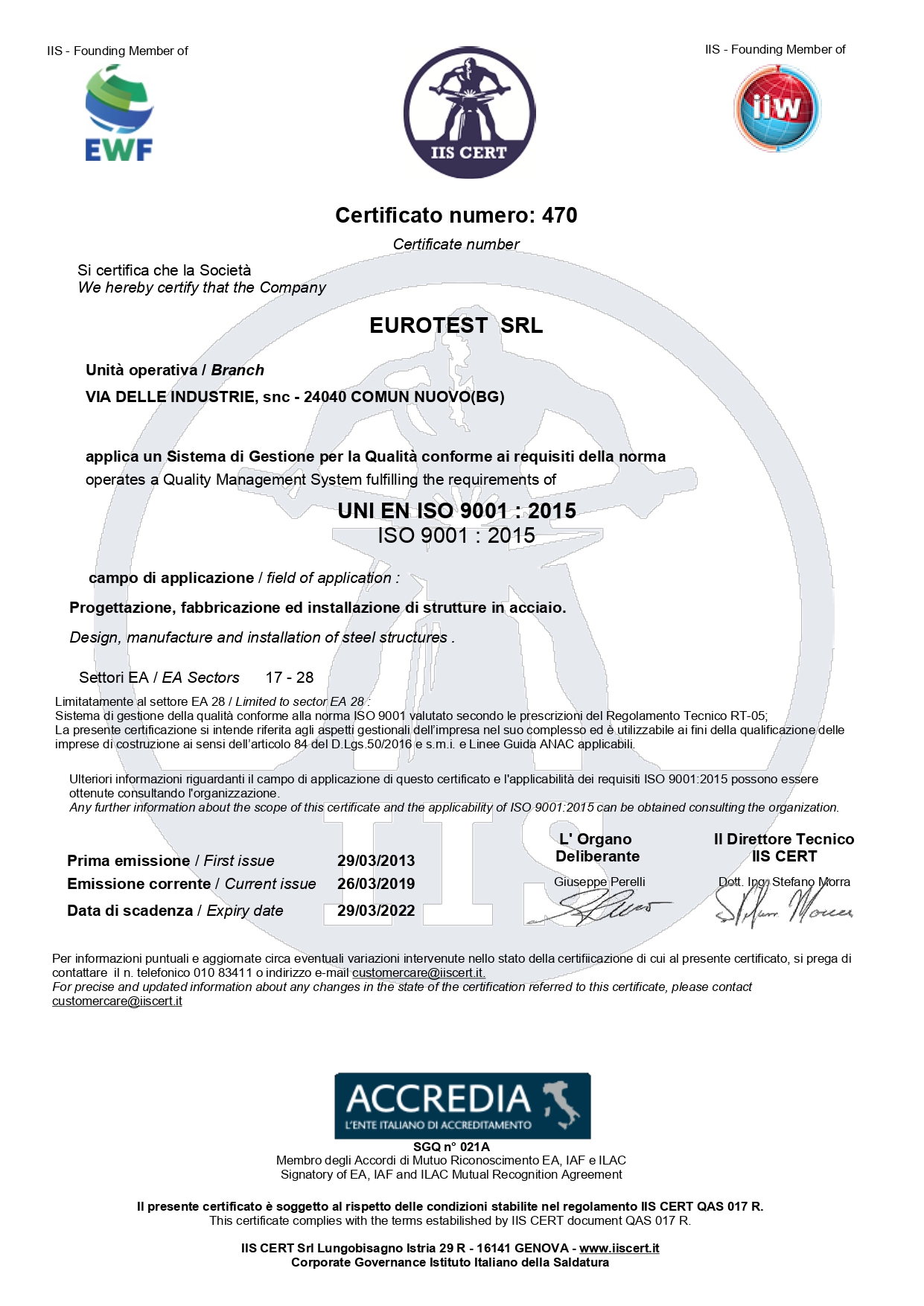 certificazioni carpenteria eurotest